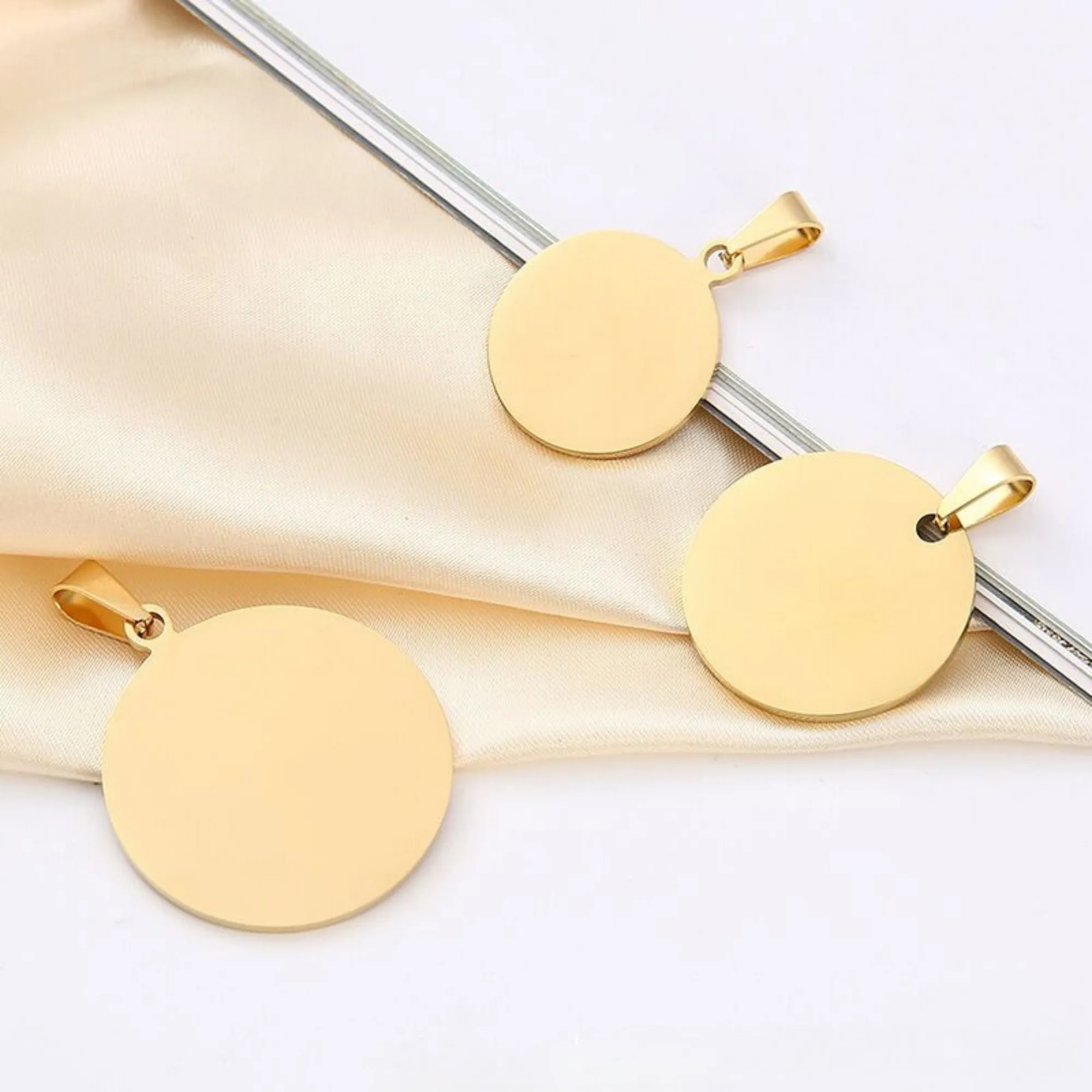 Stainless Steel Round Metal Tag Key Chains 3