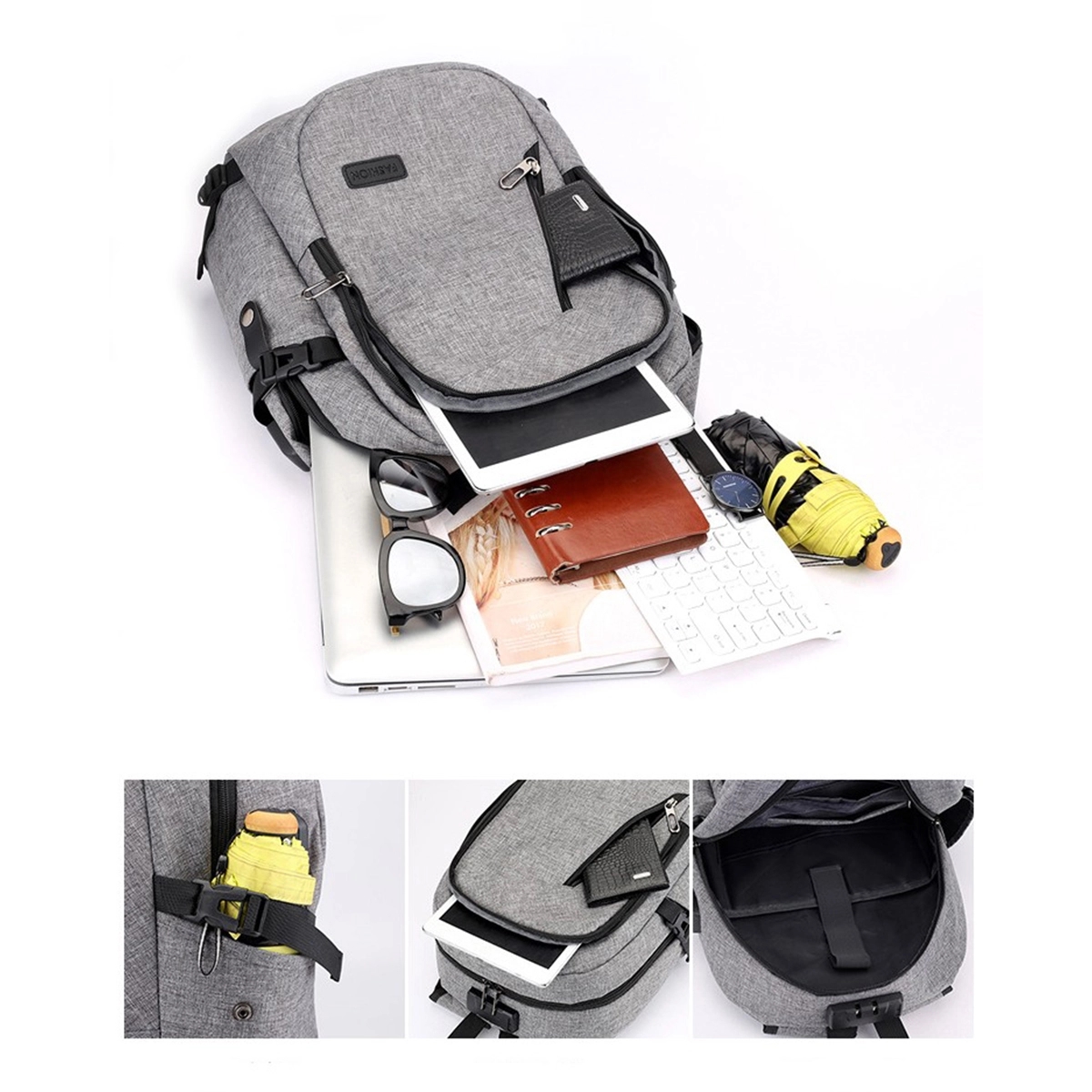 Travel Anti-Theft Laptop Backpack with USB Charging Port 4