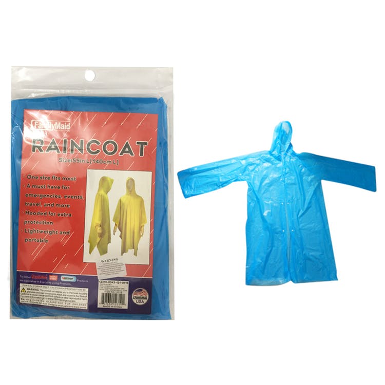 Adult Rain Ponchos - Blue 55" 2