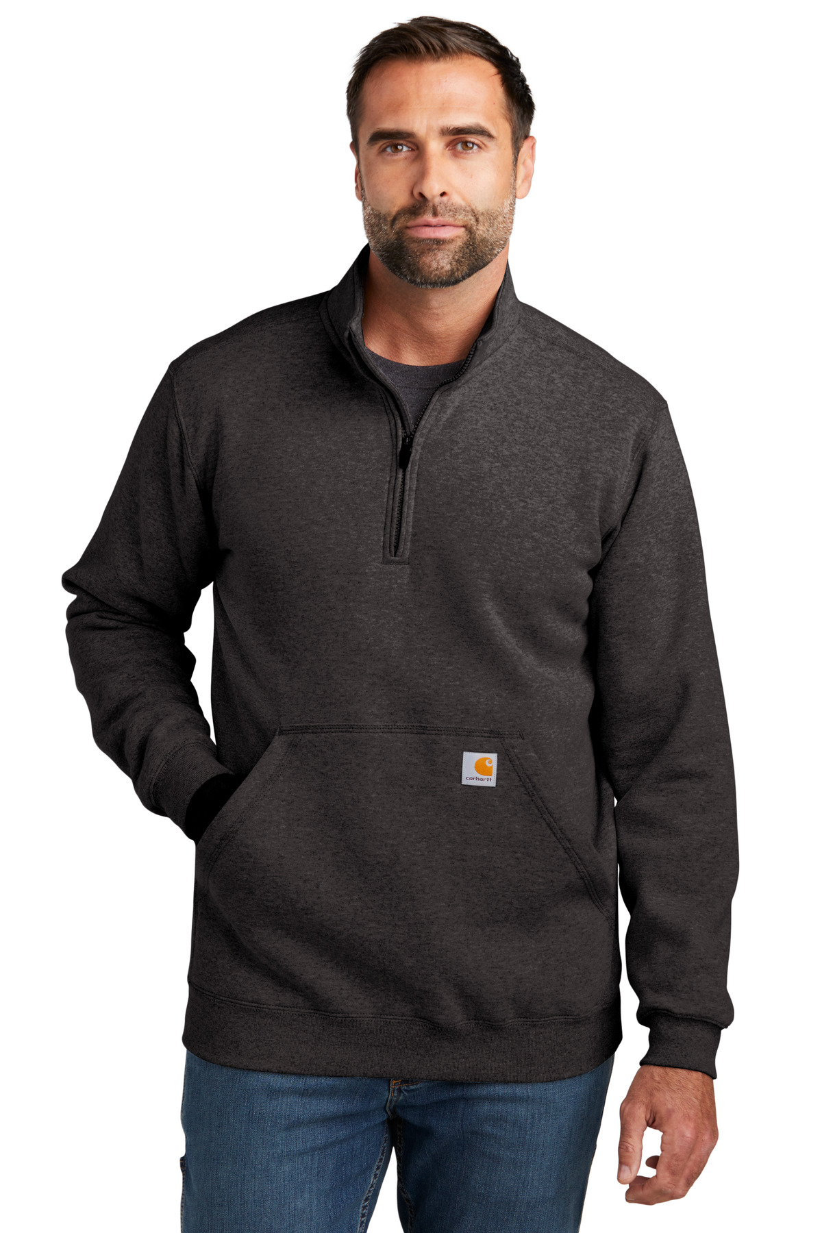 Carhartt Midweight 1/4-Zip Mock Neck Sweatshirt CT105294, custom hoodie or sweatshirt with logo imprint 23