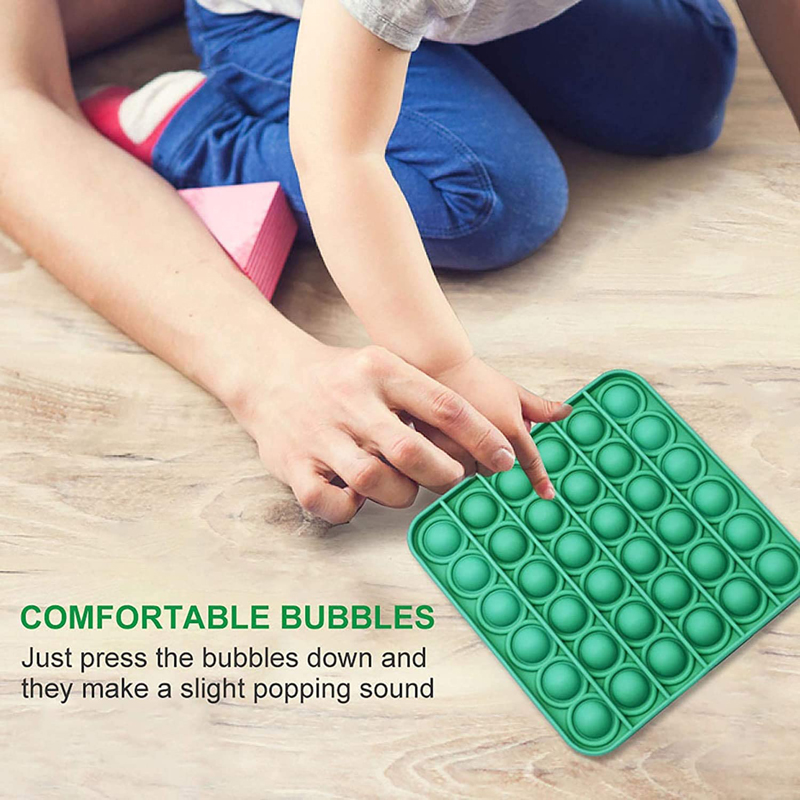Square Pure Color Push Pop Bubble Fidget Sensory Toy 7