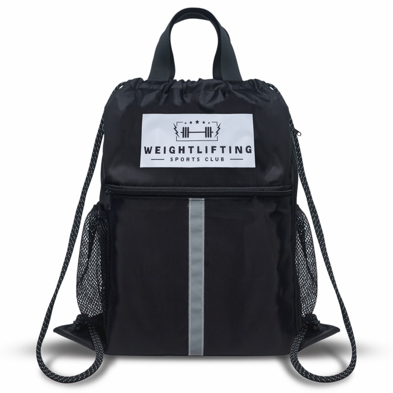 Drawstring Sports Backpack Bags With Bottle Holders 14
