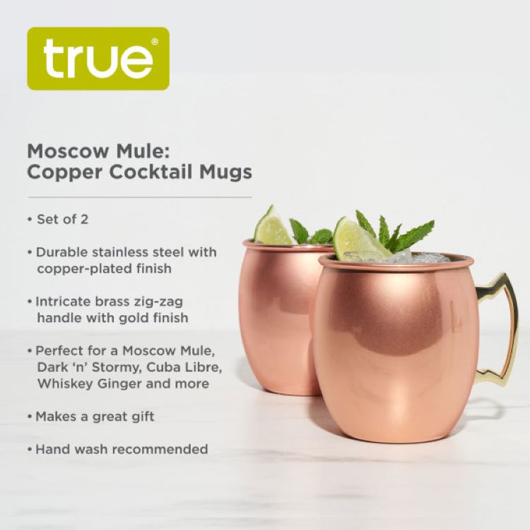True® Moscow Mule Copper Cocktail Mug - Set of 2 3