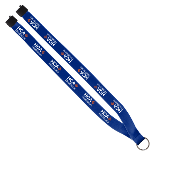 3/4" Polyester Lanyard with Sewn Silver Metal Split-Ring 8