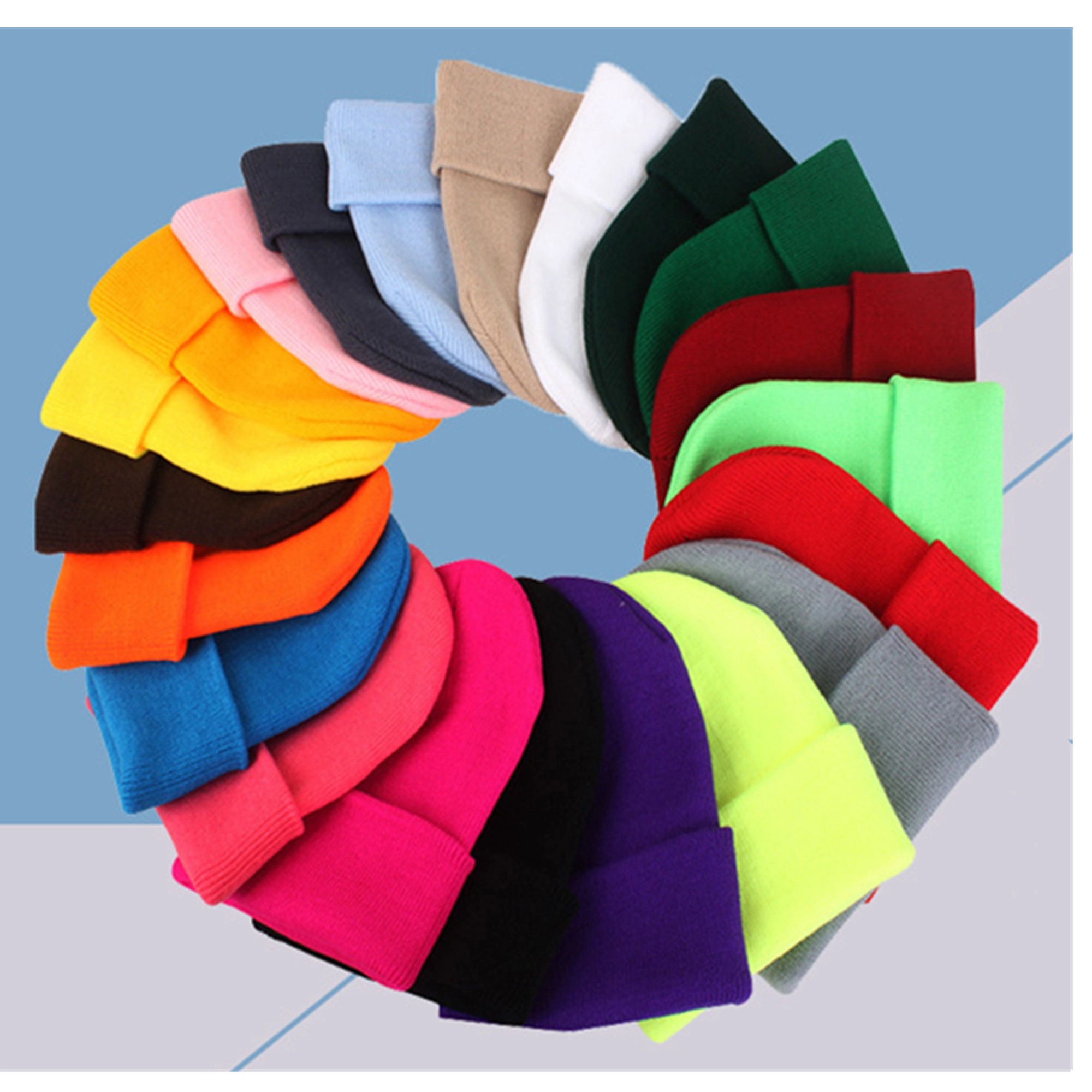 Winter Knit Cuffed Beanie hats for men and women 3