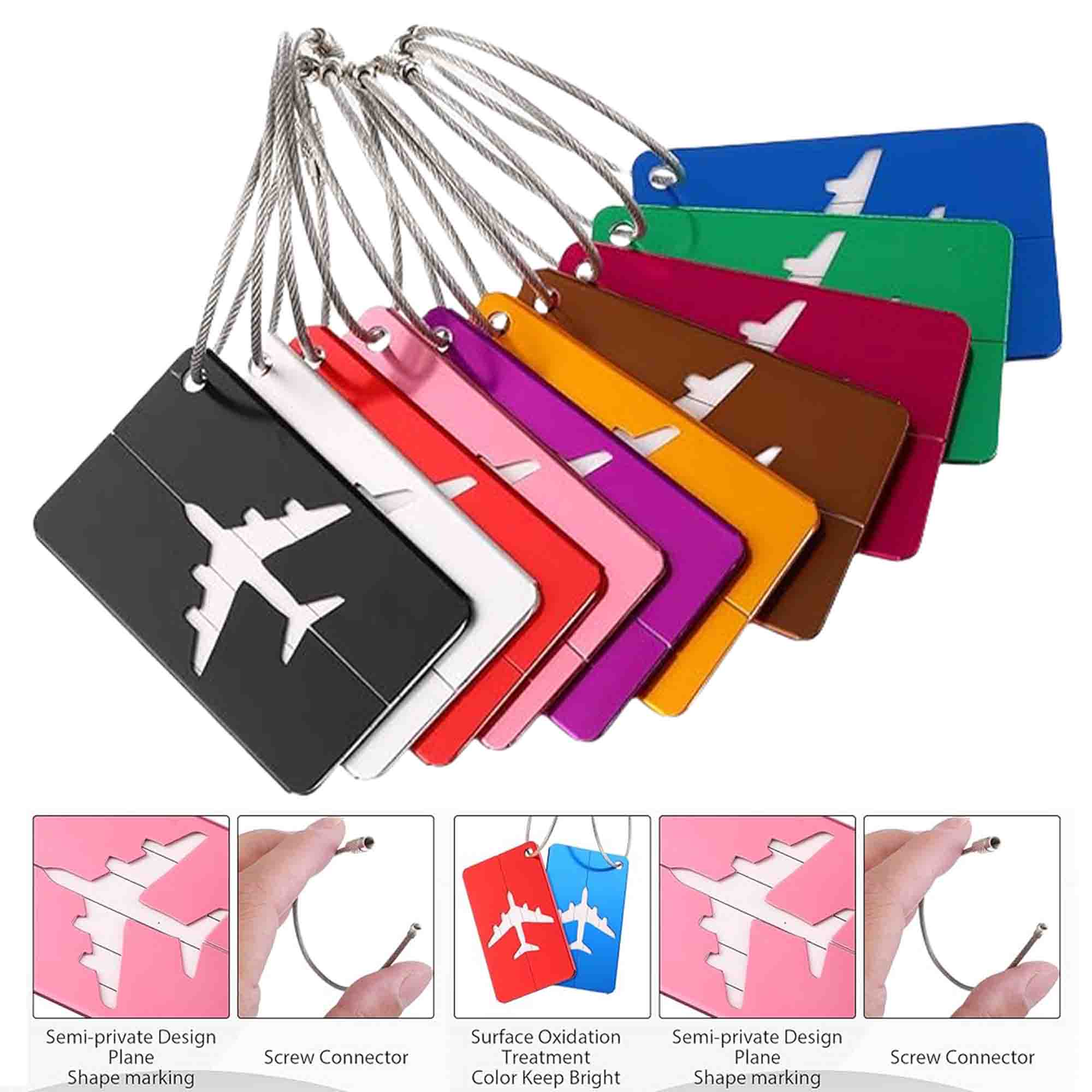 Stainless Steel Luggage Tag with Hide-In Address Card 3