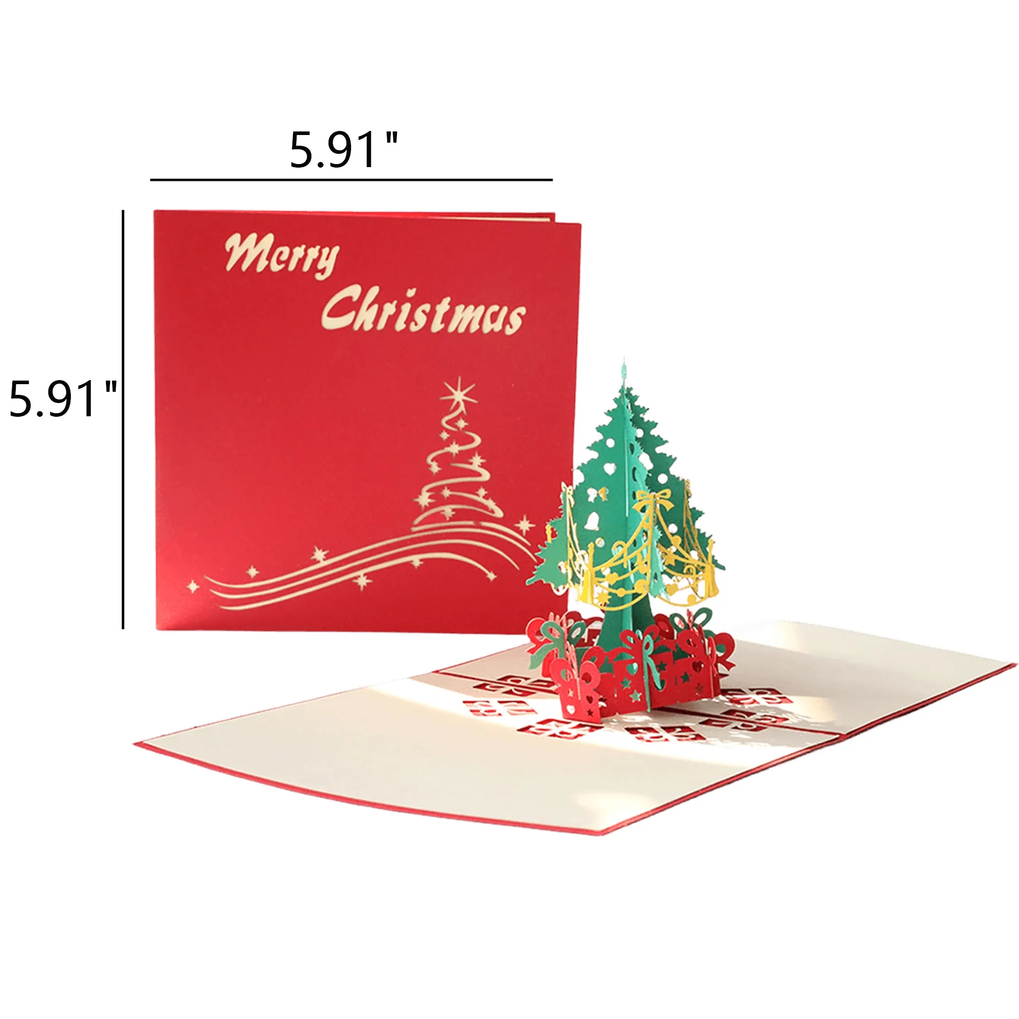 Christmas Tree 3D Pop Up Greeting Cards