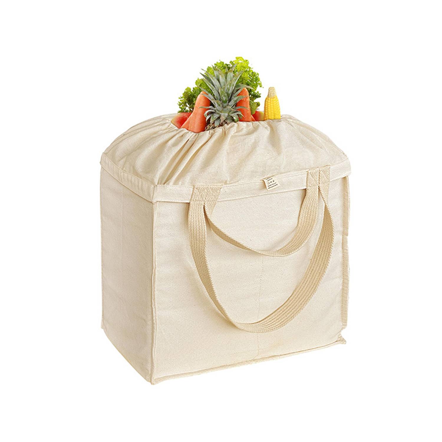 Foldable Reusable Canvas Shopping Tote Bag w/ Handles, custom tote bag with logo imprint 5