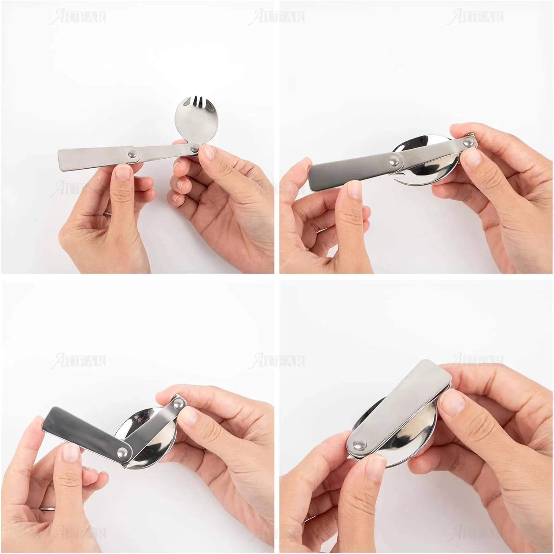 Portable Folding Stainless Steel Forks and Spoons 3