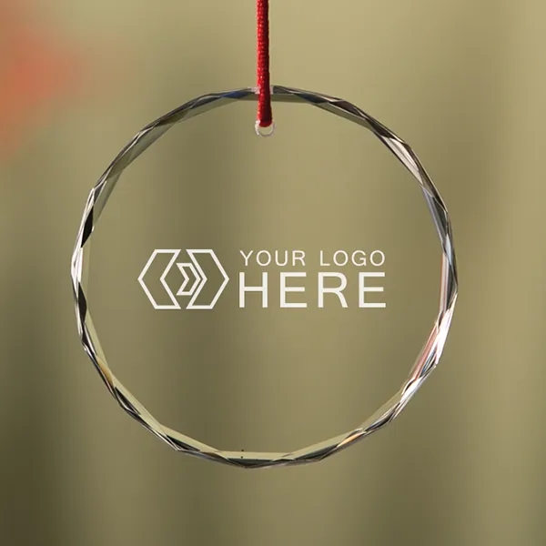 3" Crystal Round Faceted Ornament 2