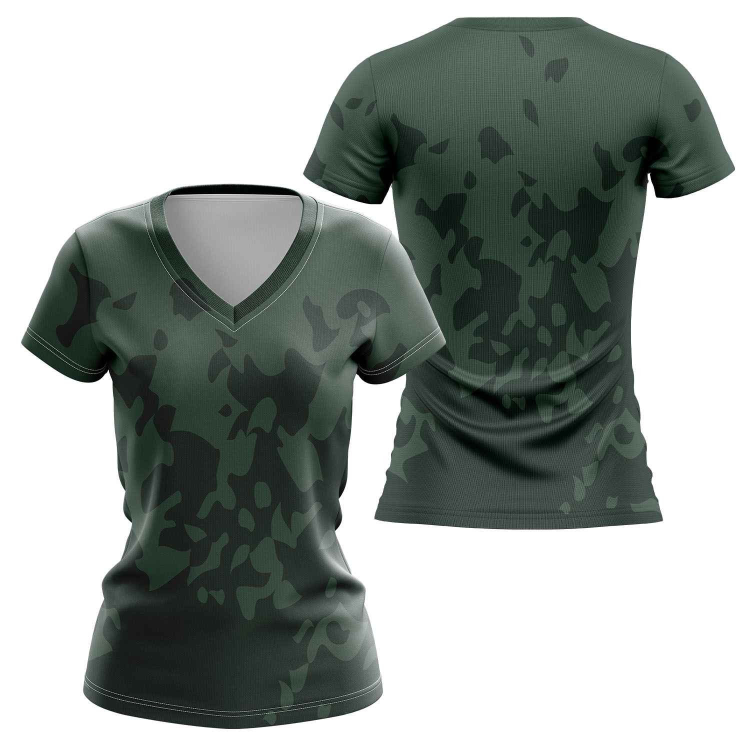 Women 150 GSM Flashed V Fabric Performance Sublimation V-Neck Short Sleeve T-shirt 1
