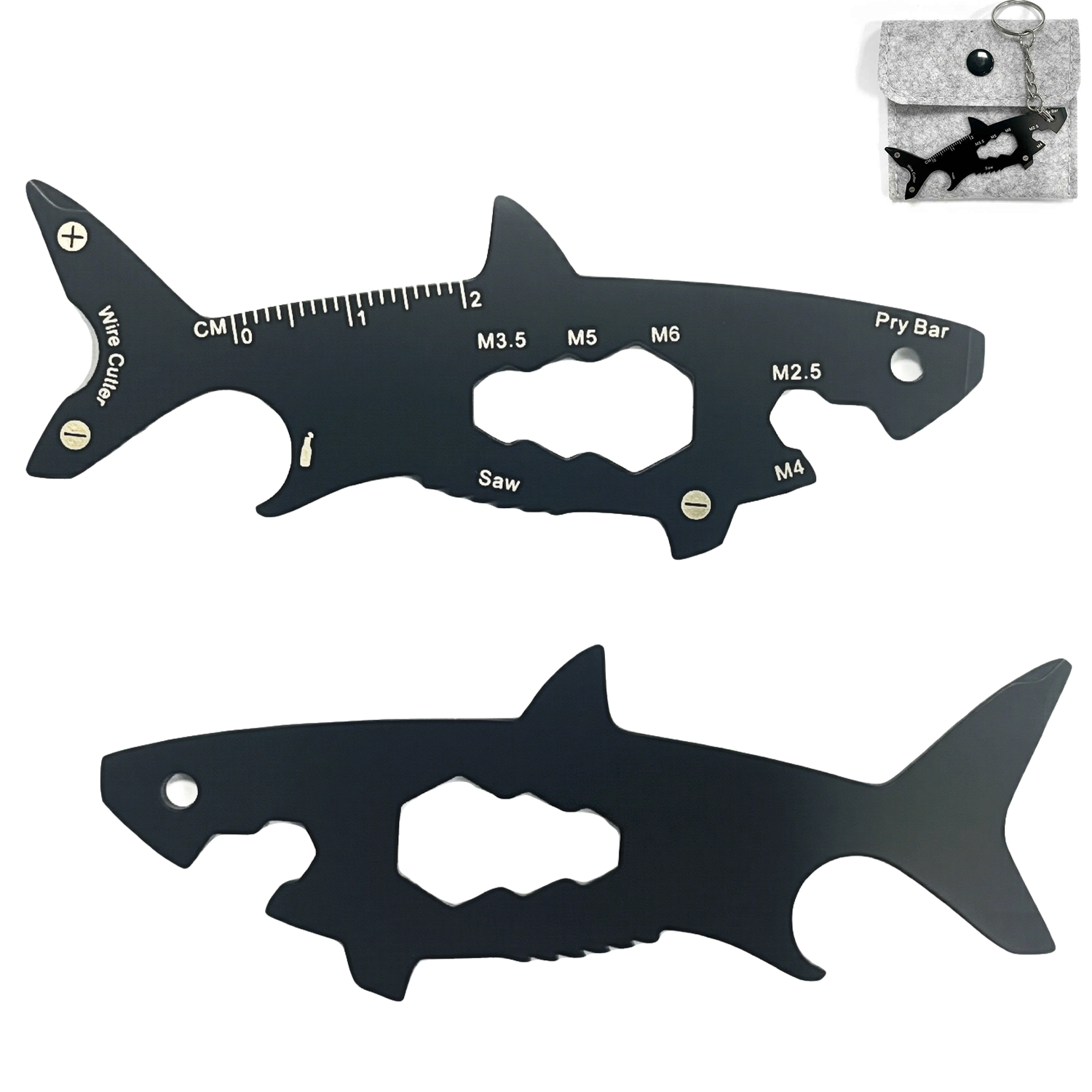15 in 1 Stainless Steel Shark Shape EDC Multi Tool 5