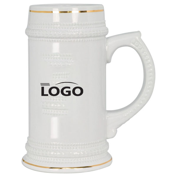 Luxury Gold-Accented Ceramic Beer Stein 2