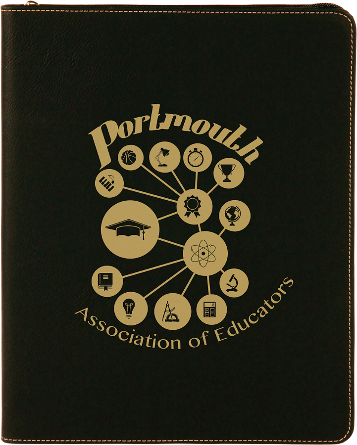 Laser Engraved Leatherette Legal Padfolio with Zipper and Notebook (9.5" x 12") 10