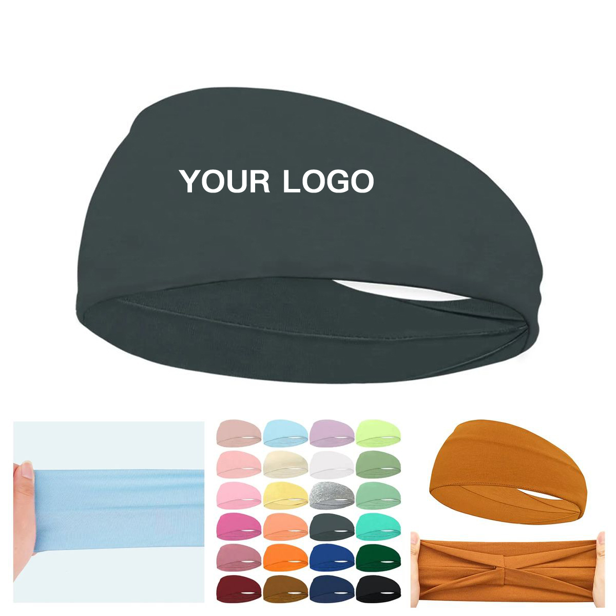 Stretchy Polyester Headband for Fitness Activities 7