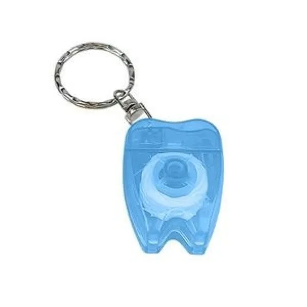 Waxed Tooth Shape Dental Floss Key Chain 1