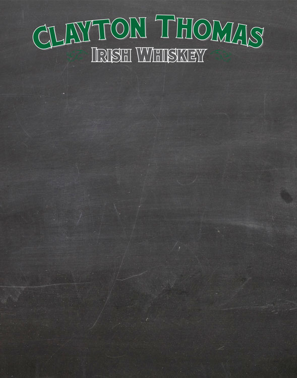 1/2" Frameless Wall Chalkboard 22"w x 28"