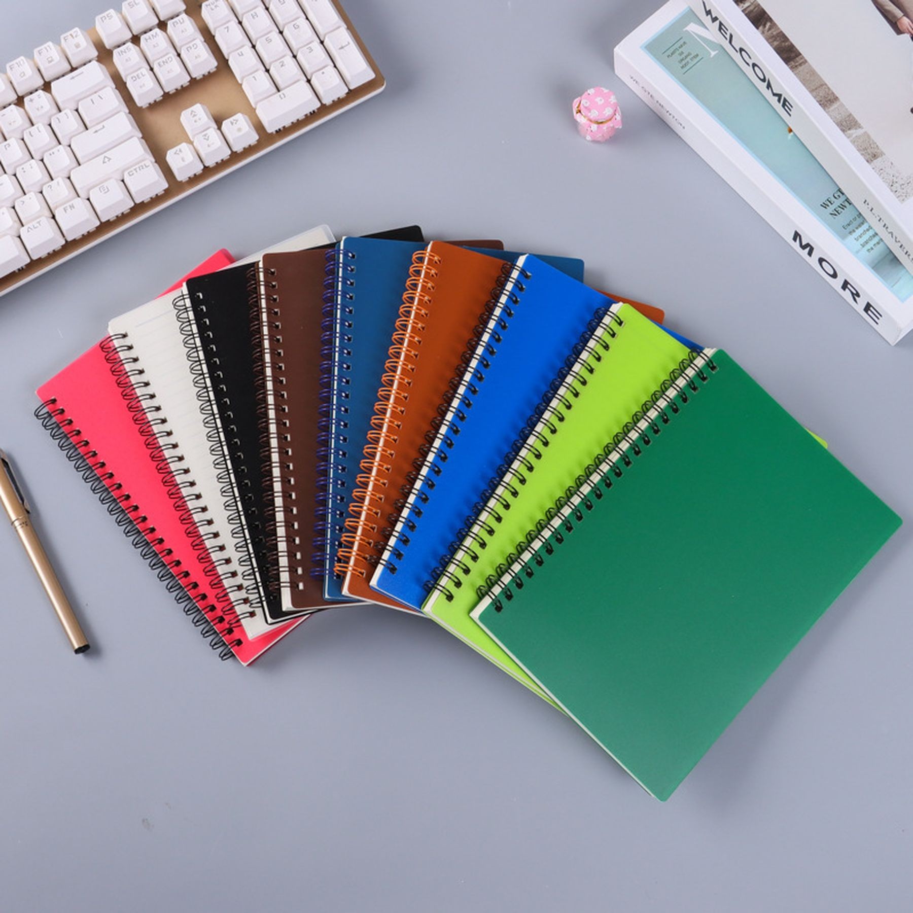 Spiral Notebook Plastic Hardcover College Ruled A5 Journals 13