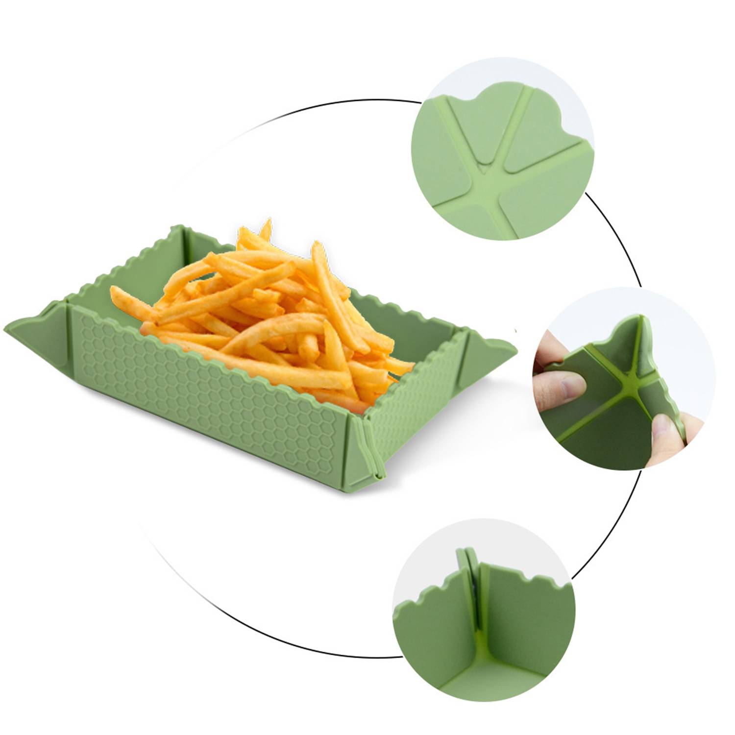 Silicone Folding Dinner Plates Food Storage Containner 5