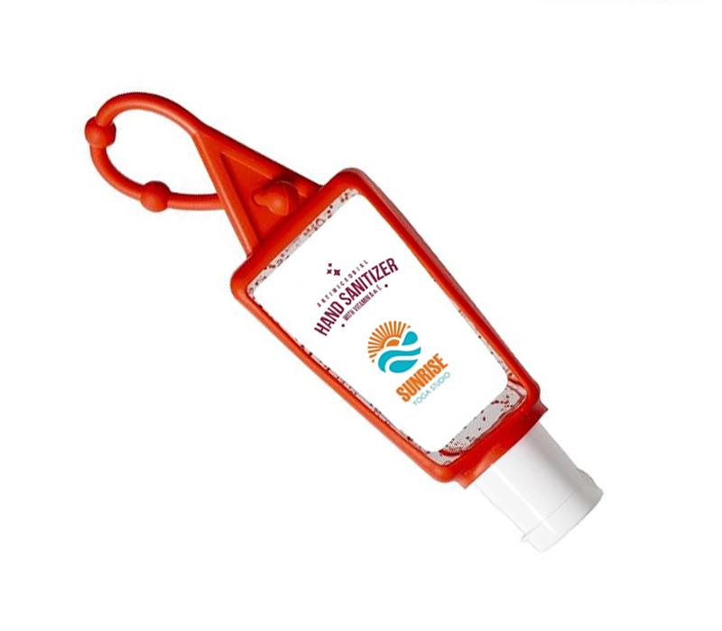 Hand Sanitizer Gel with Silicone Holder, 1 oz. - Printed 3