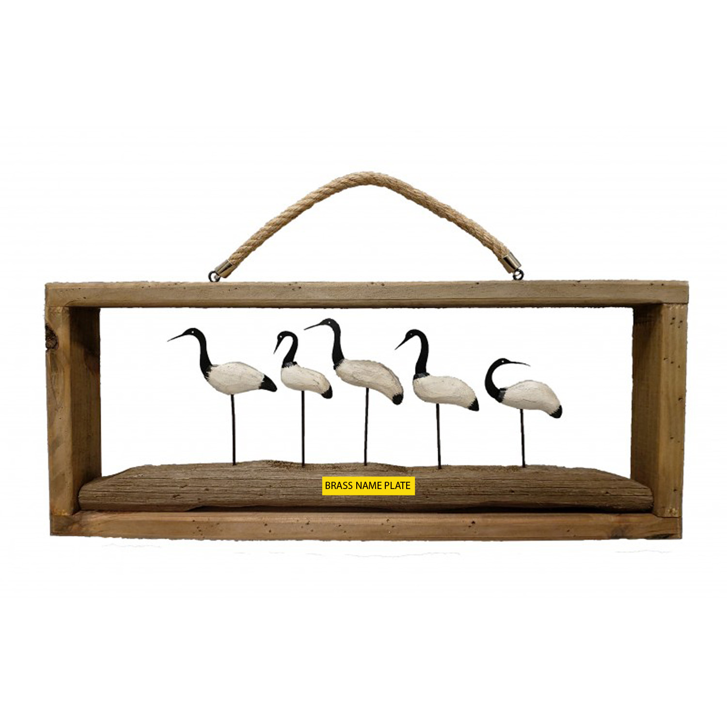 3D Wooden Flamingo in Antique wood wall frame 1
