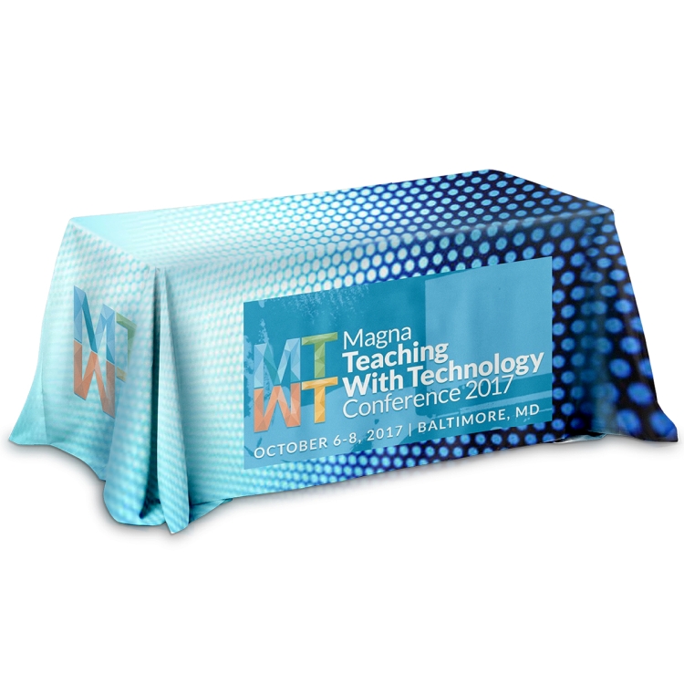 "Darley OS Eight" 3-Sided Throw Style Table Covers All Over Full Color Dye Sublimation Imprint - Fit 6