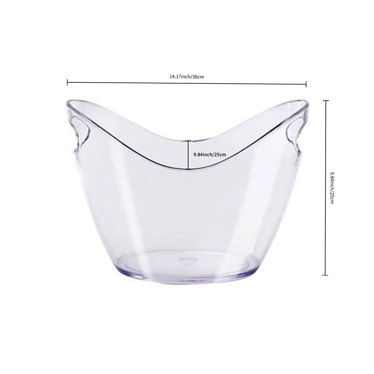 9L Clear Acrylic Ice Bucket with Handles 2