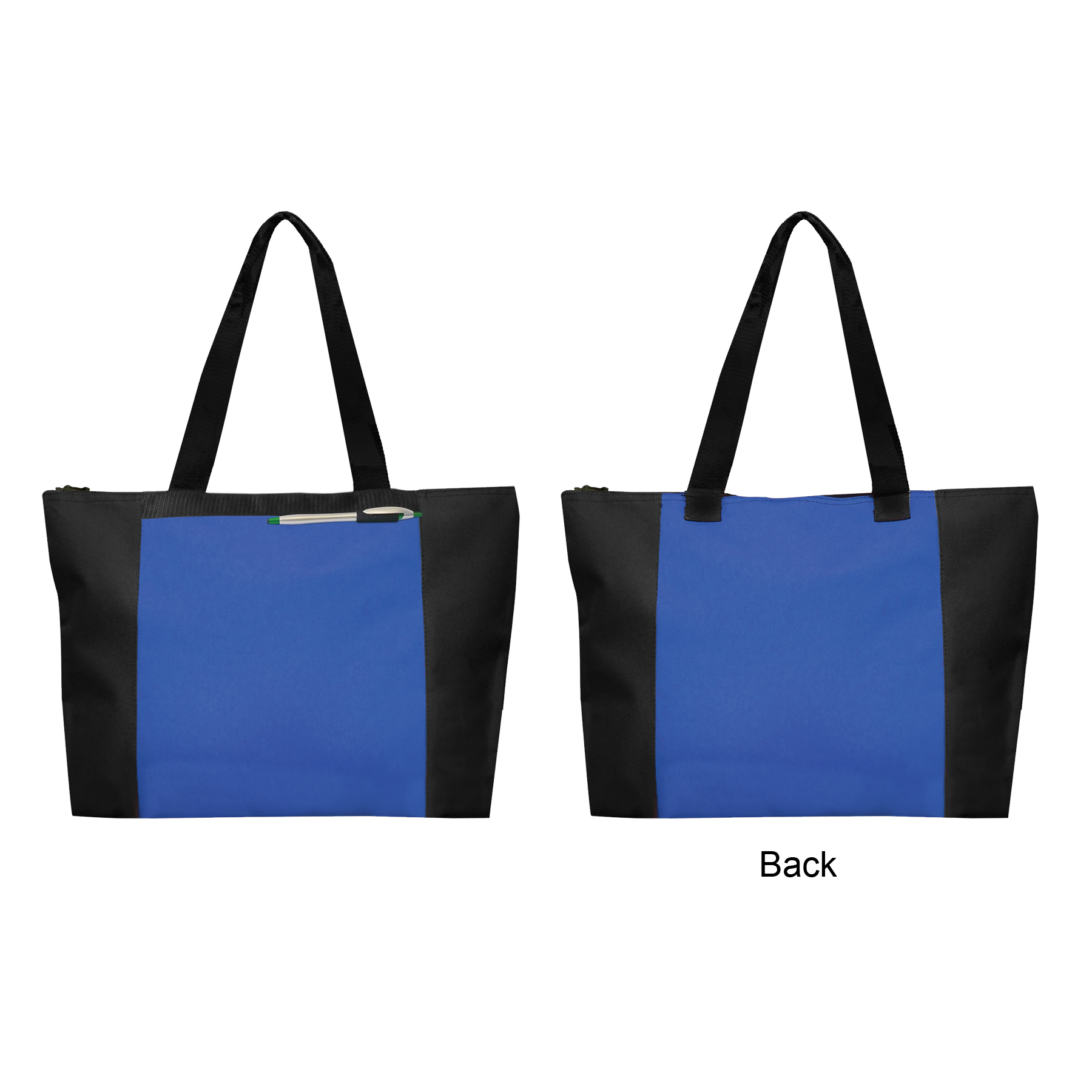 Durable 600D polyester daily zipper tote with heavy Backing. 5