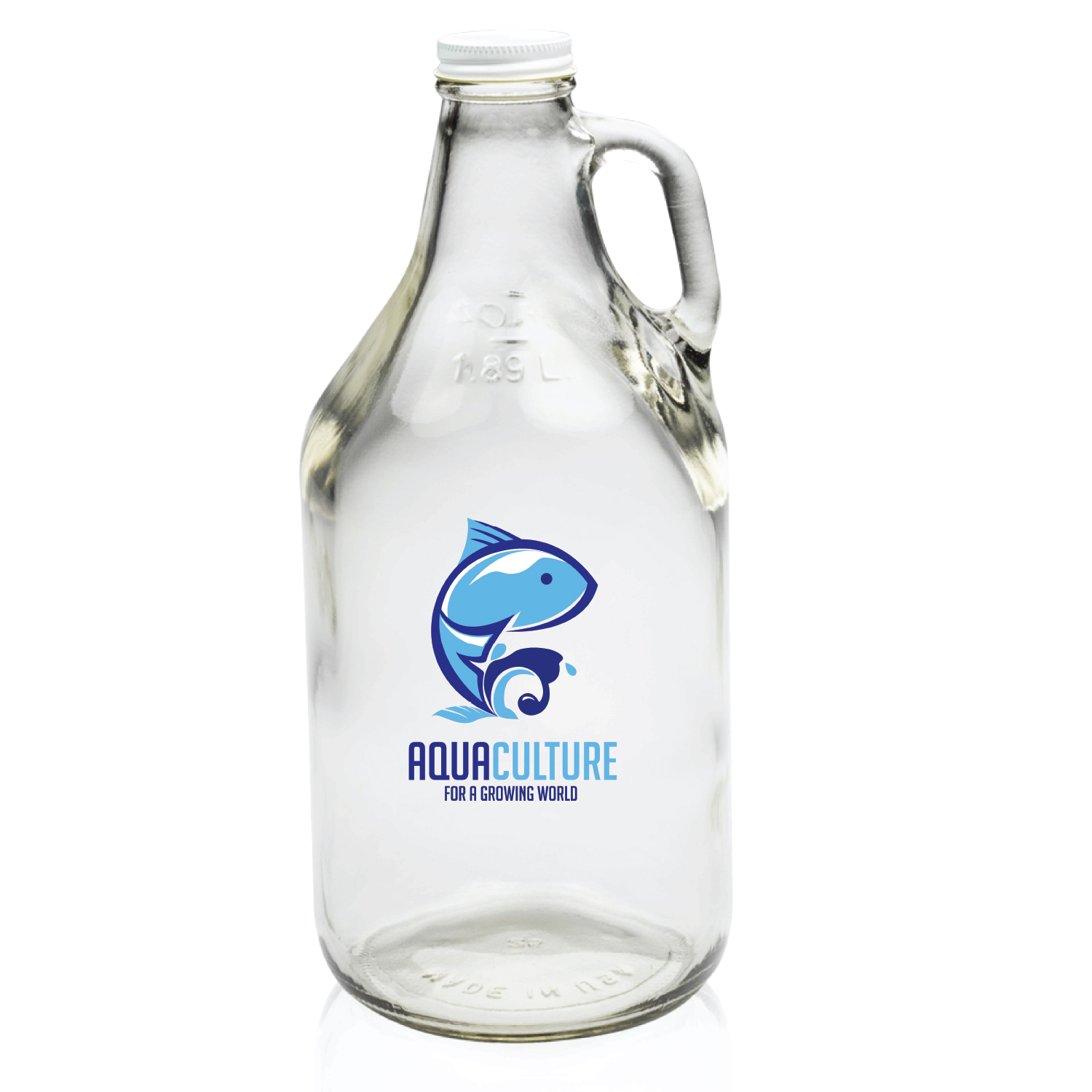 64 oz. Clear Glass Beer Growler (2 Color Imprint) 2