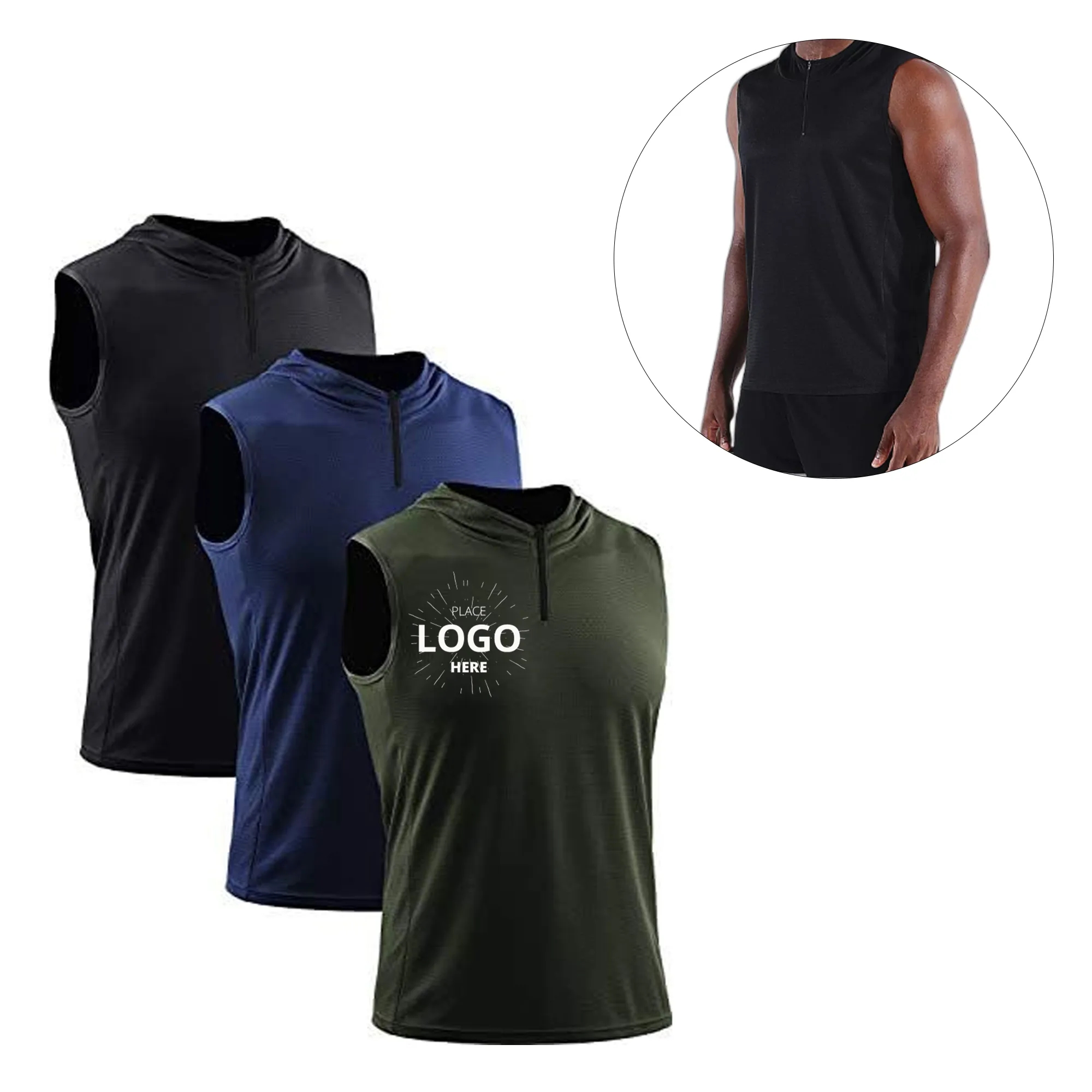 Casual Loose Hooded Sports Mens Top 2