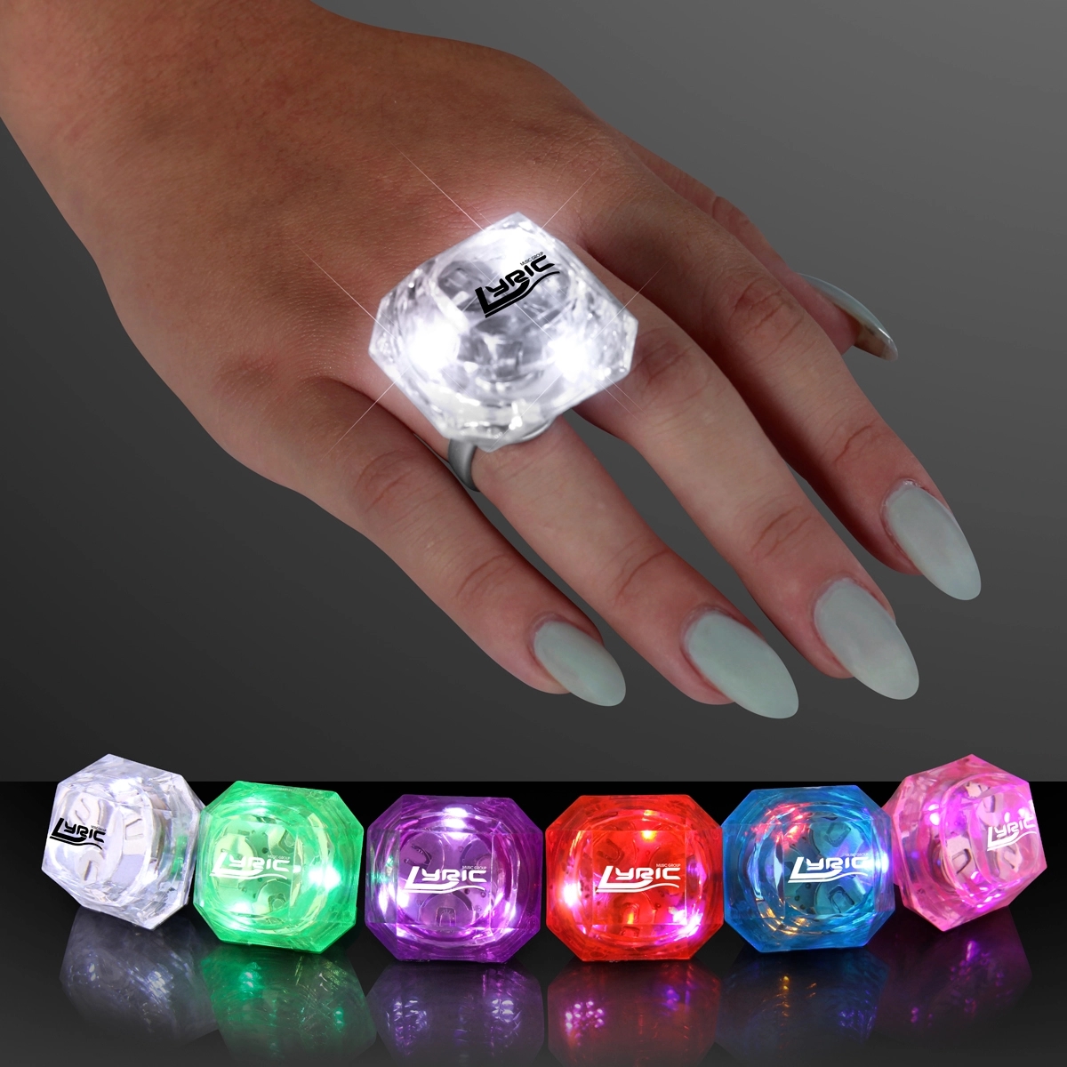 Light-up Huge Gem Rings 18