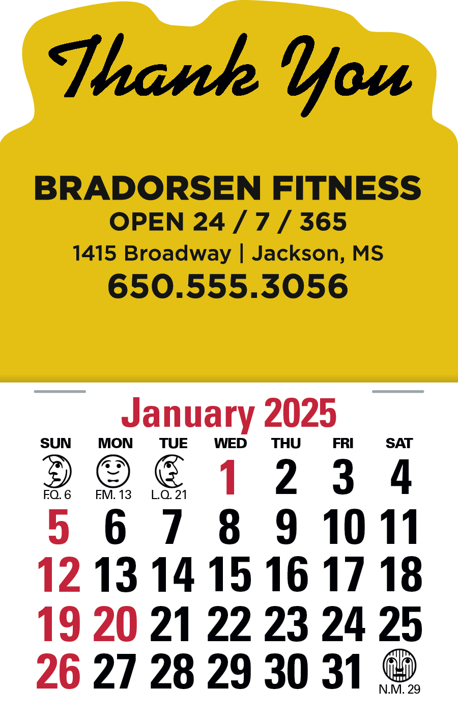 Press-N-Stick Standard Calendar