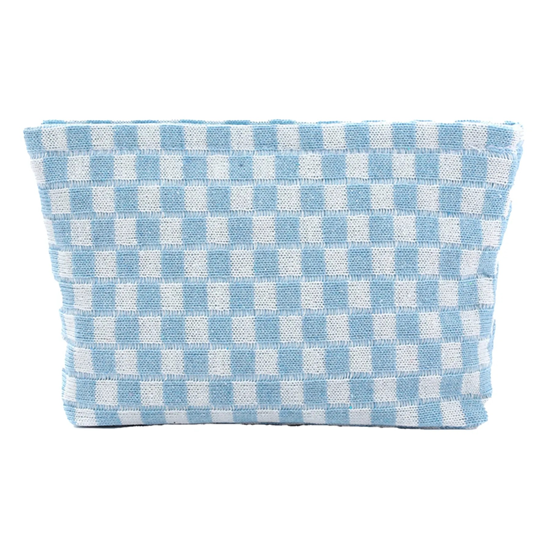 Wool Large Checkered Cosmetic Storage Bag With High Capacity 6