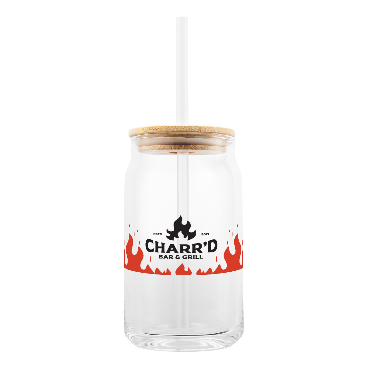 17 Oz. Soda Lime Glass Can With Bamboo Lid 8