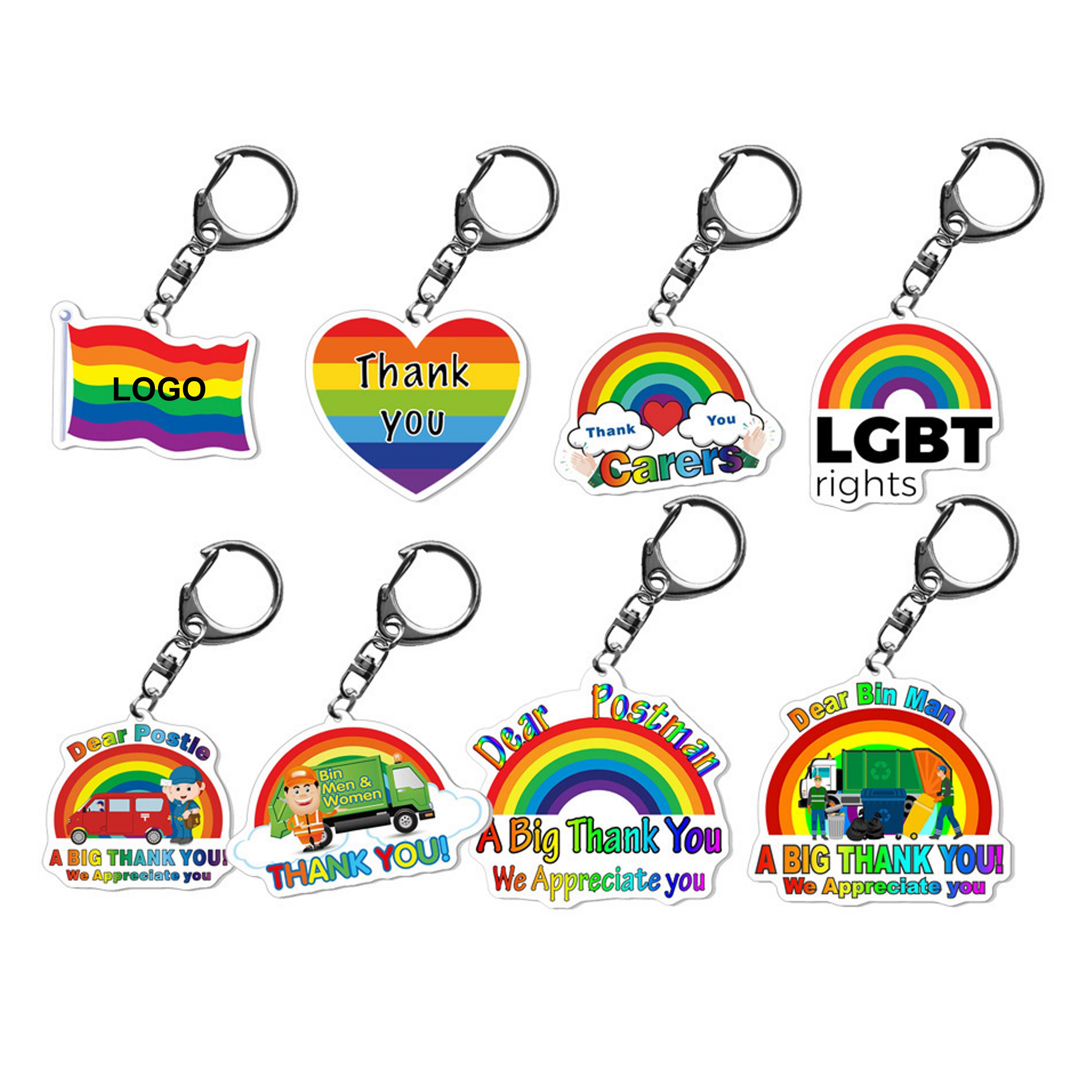 Rainbow Acrylic Keychain (direct import) 1