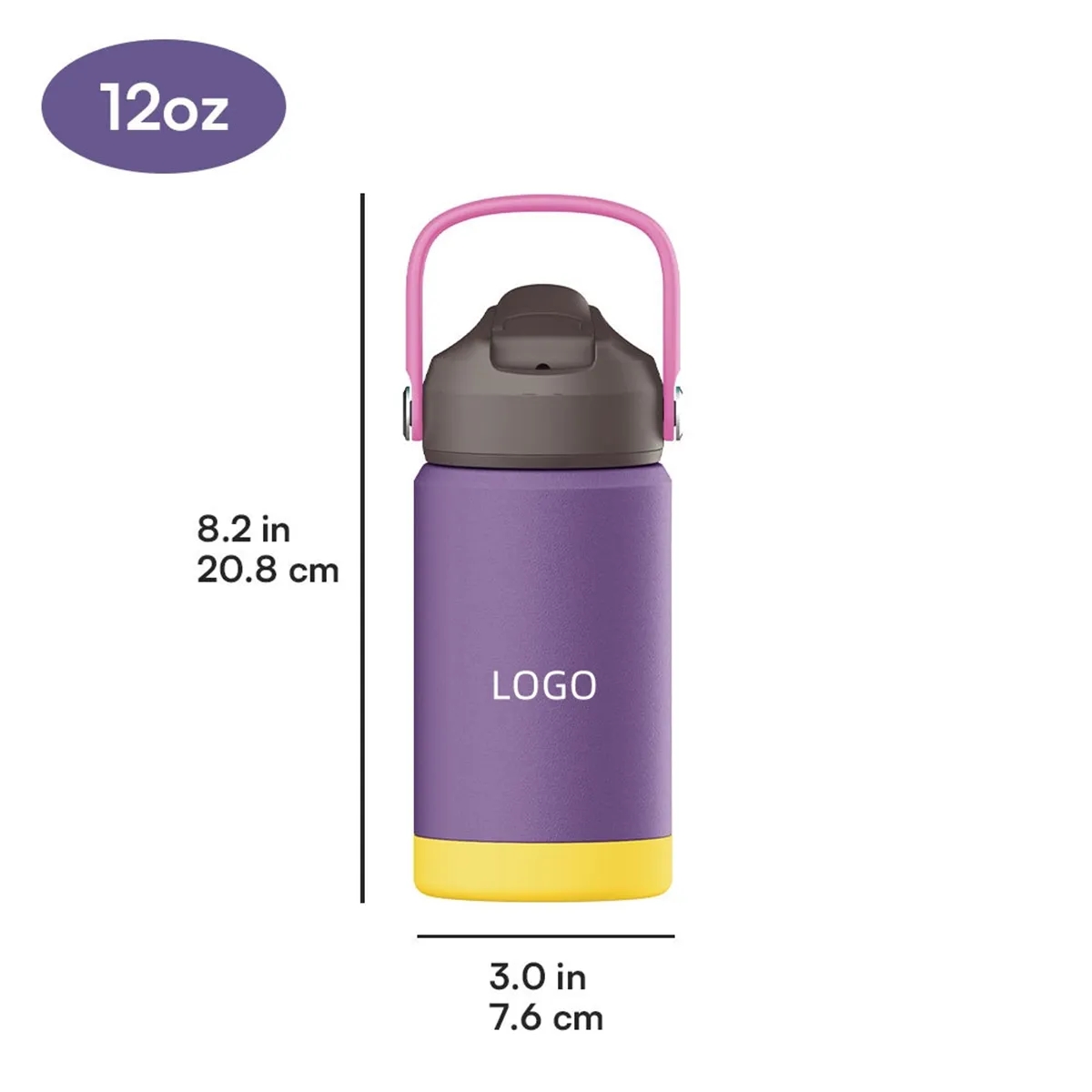 Modern Kids Water Bottle with Straw Lid 6