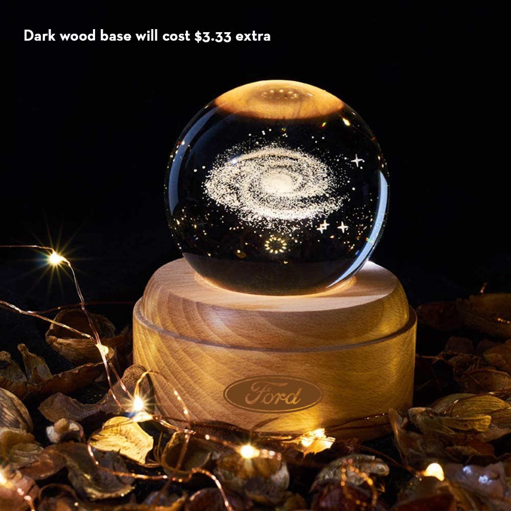 3D LED Night Light And Crystal Ball Music Box With Wooden Base 12