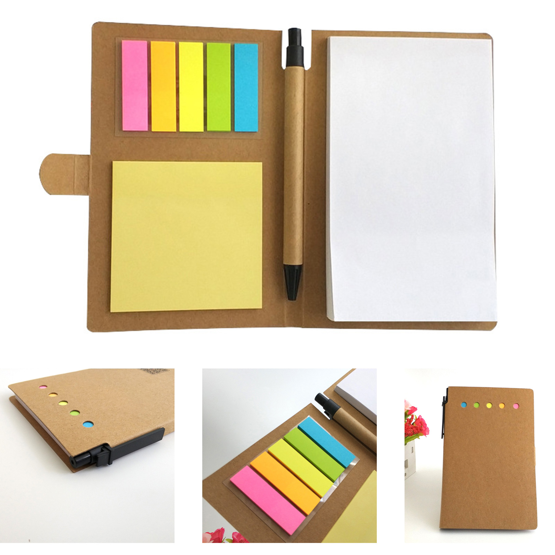 Kraft Paper Combination Memo Pad Self-Stick Notes