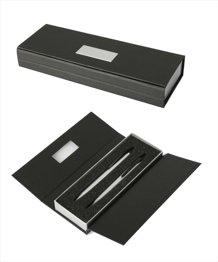 Union Printed - Triangle Metal Barrel Pen & Pencil Set in Box 5