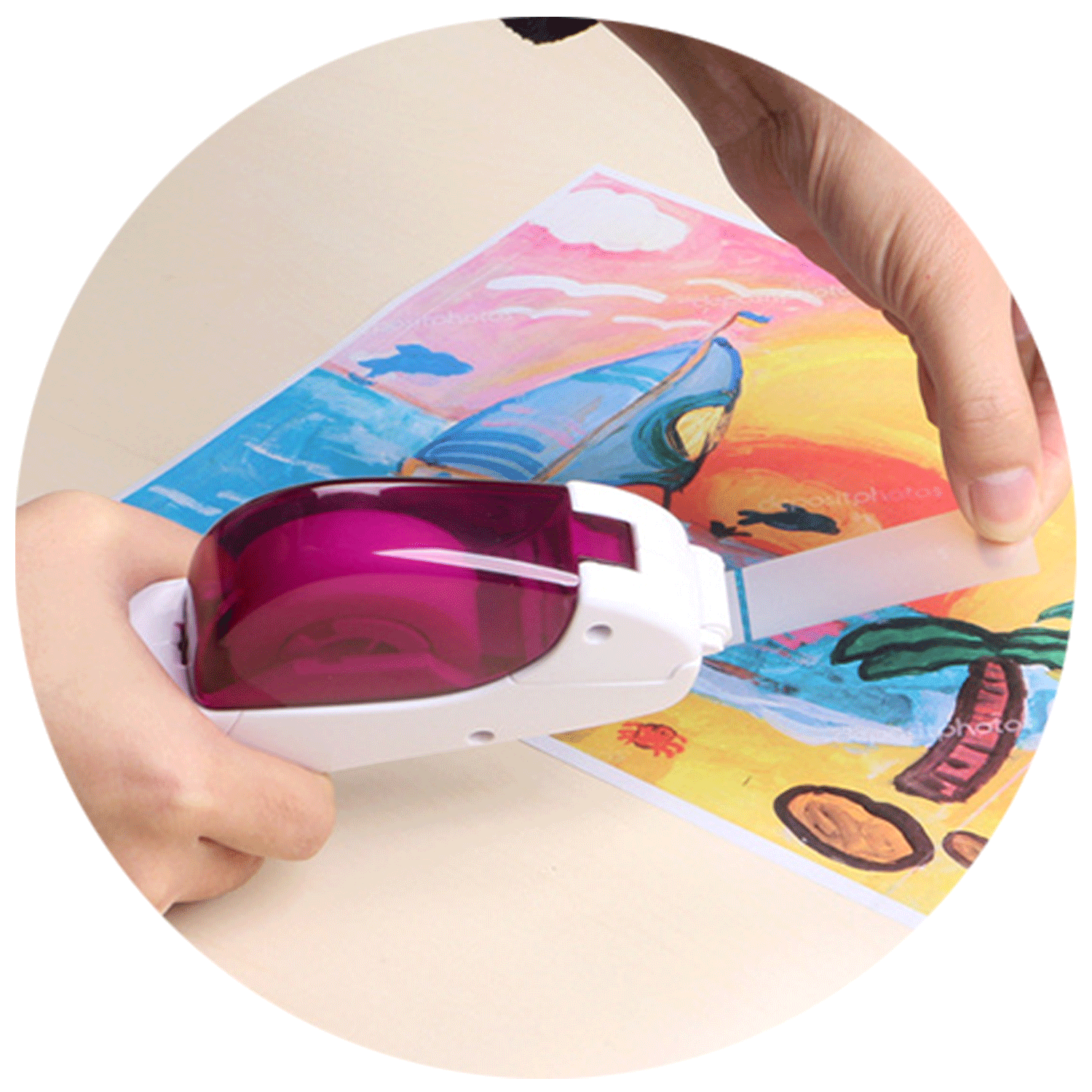 mini multi-colored stationery Tape cutter hand Dispenser 2