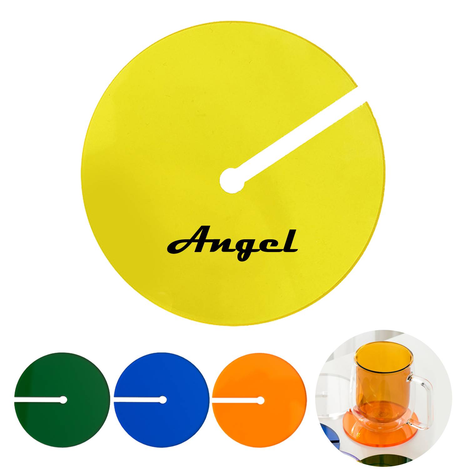 Drinks-Anti-Slip Durable Reusable Acrylic Colorful Coaster