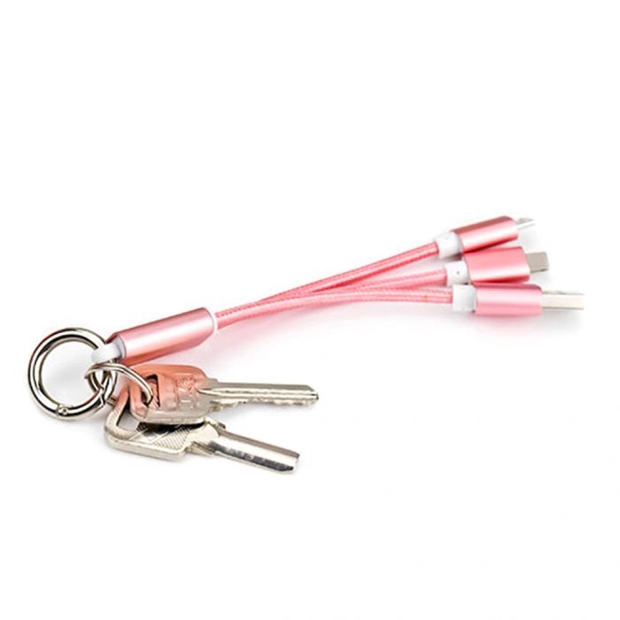 Metal 2-in-1 Charging Cable w/Keychain 1