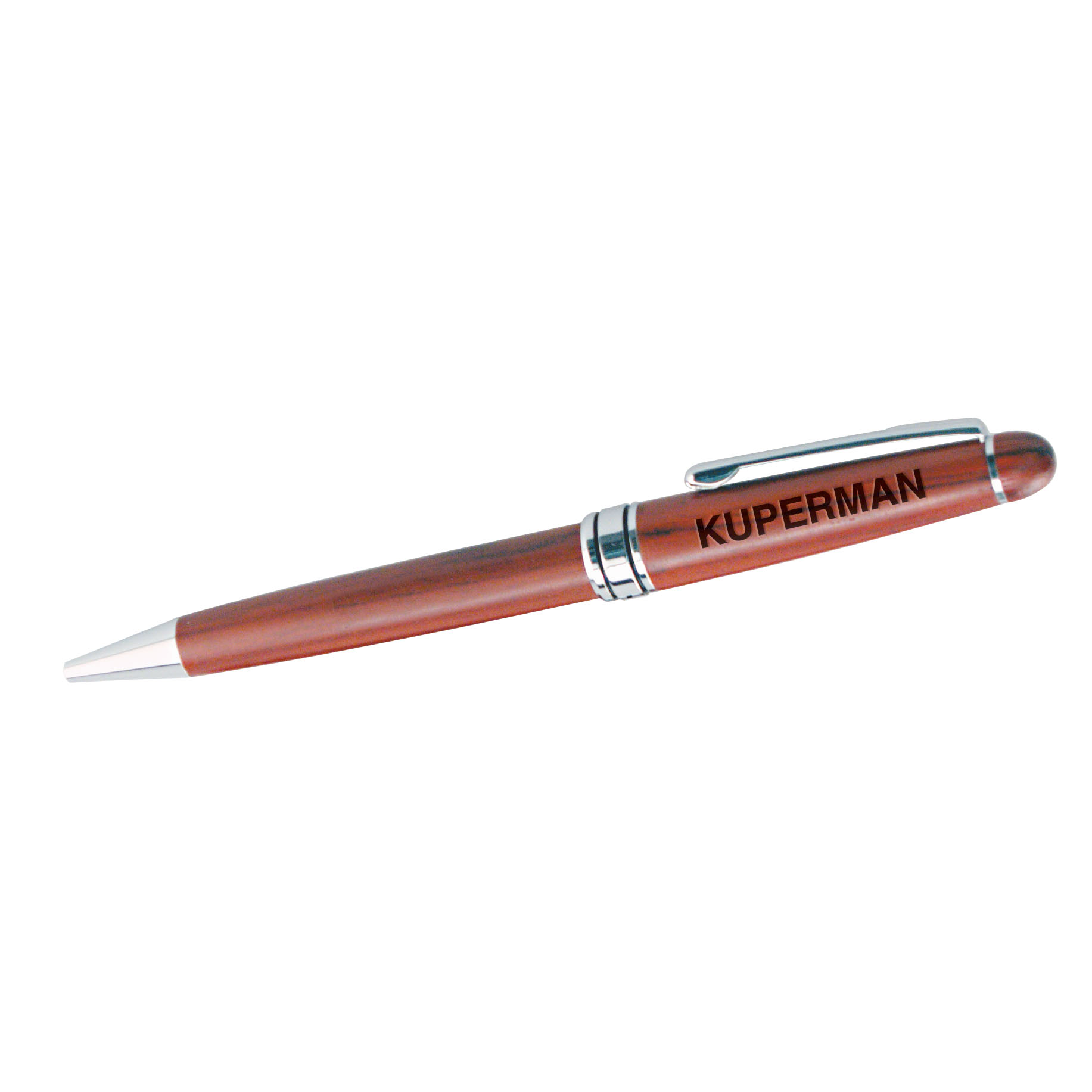 Rosewood Ballpoint Pen w/Silver Duotone 2
