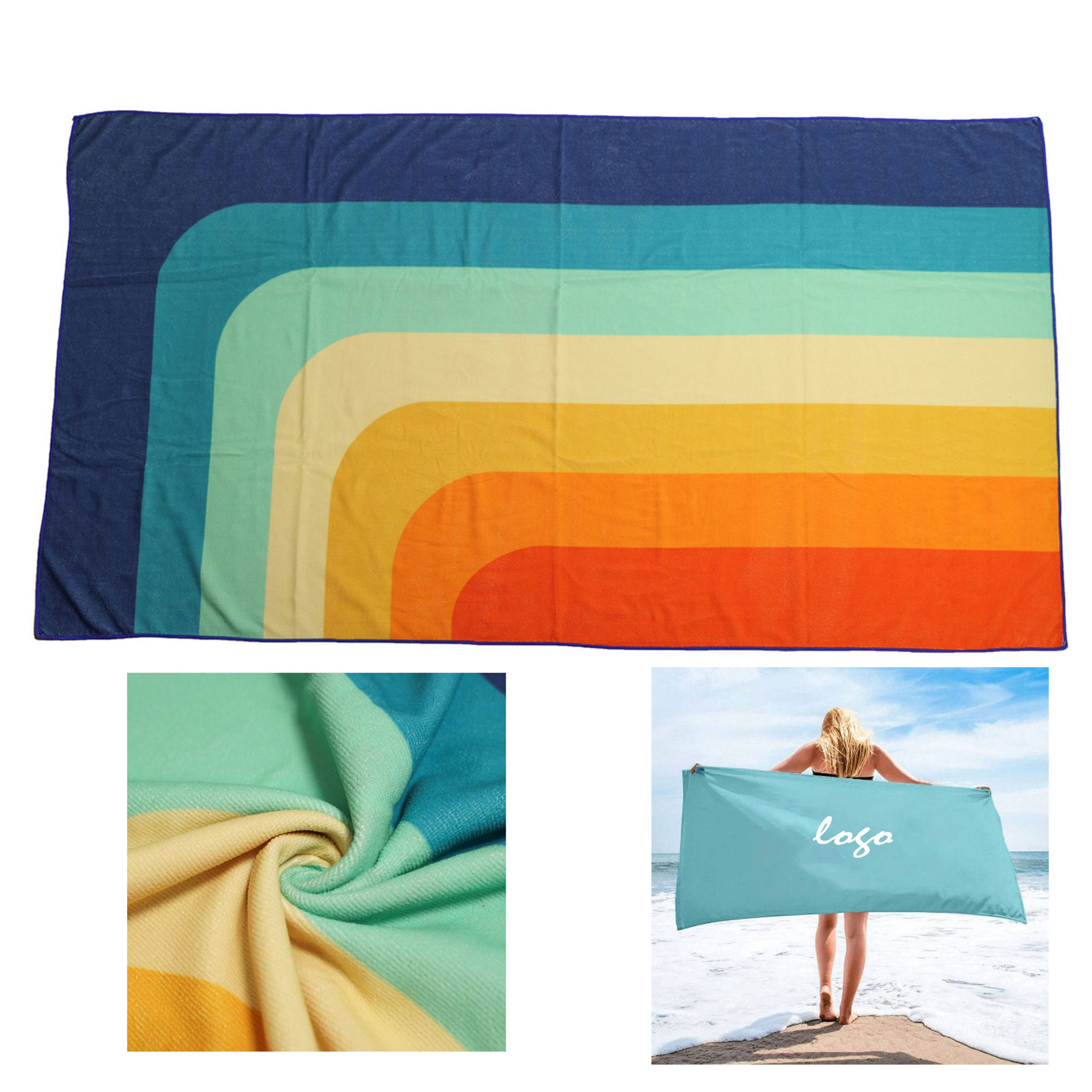 30"x 60" Full color Microfiber Beach Towel 1