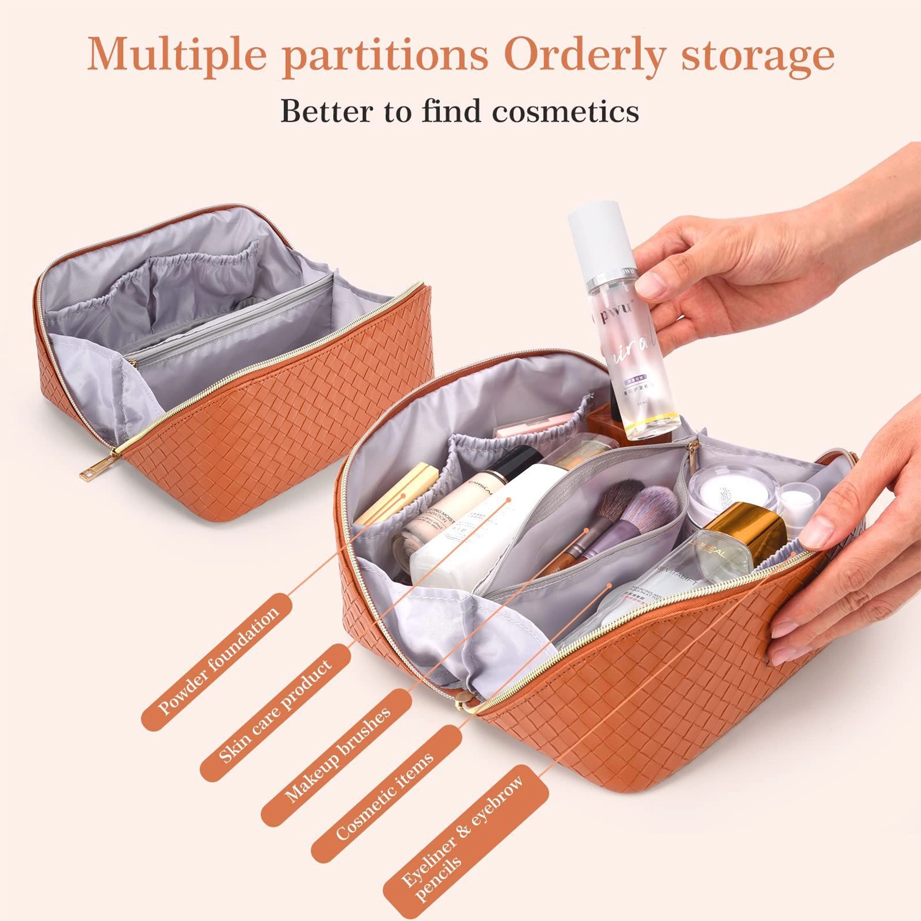 Women's Large Capacity Leather Waterproof Travel Bag 3