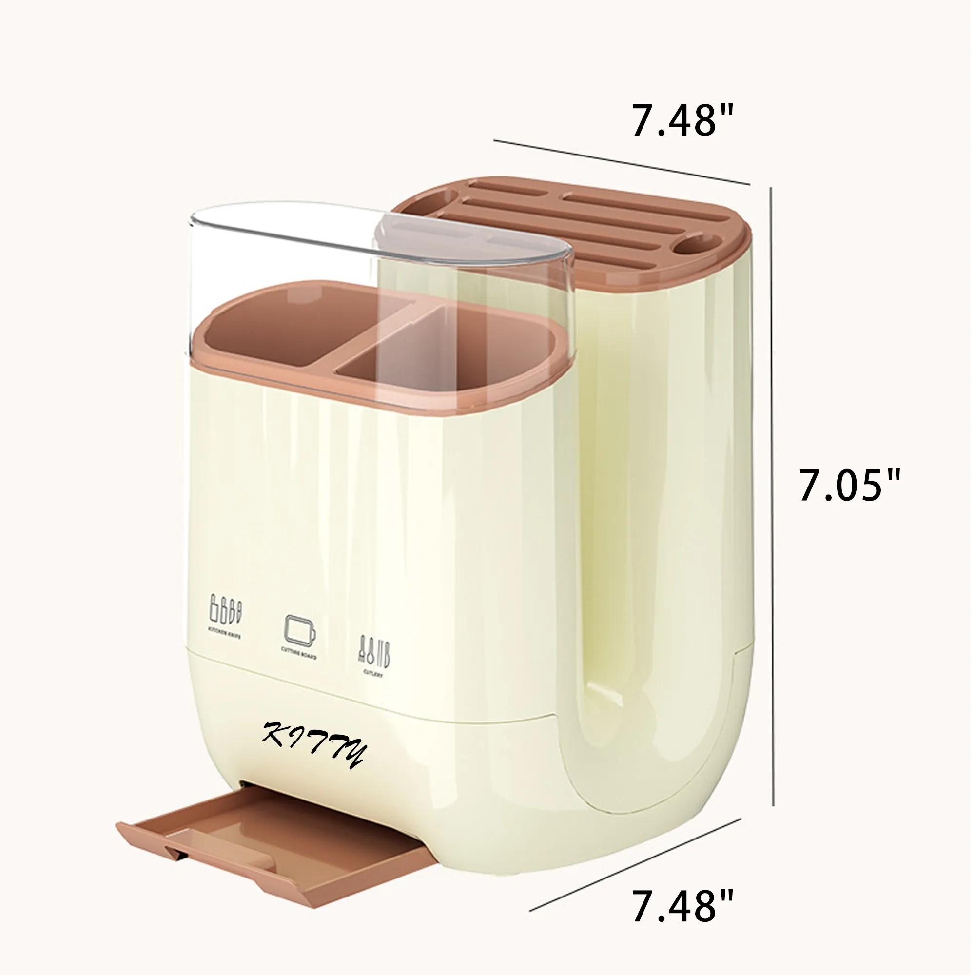 U-Shaped Knife Block With Chopstick Storage Compartment 3