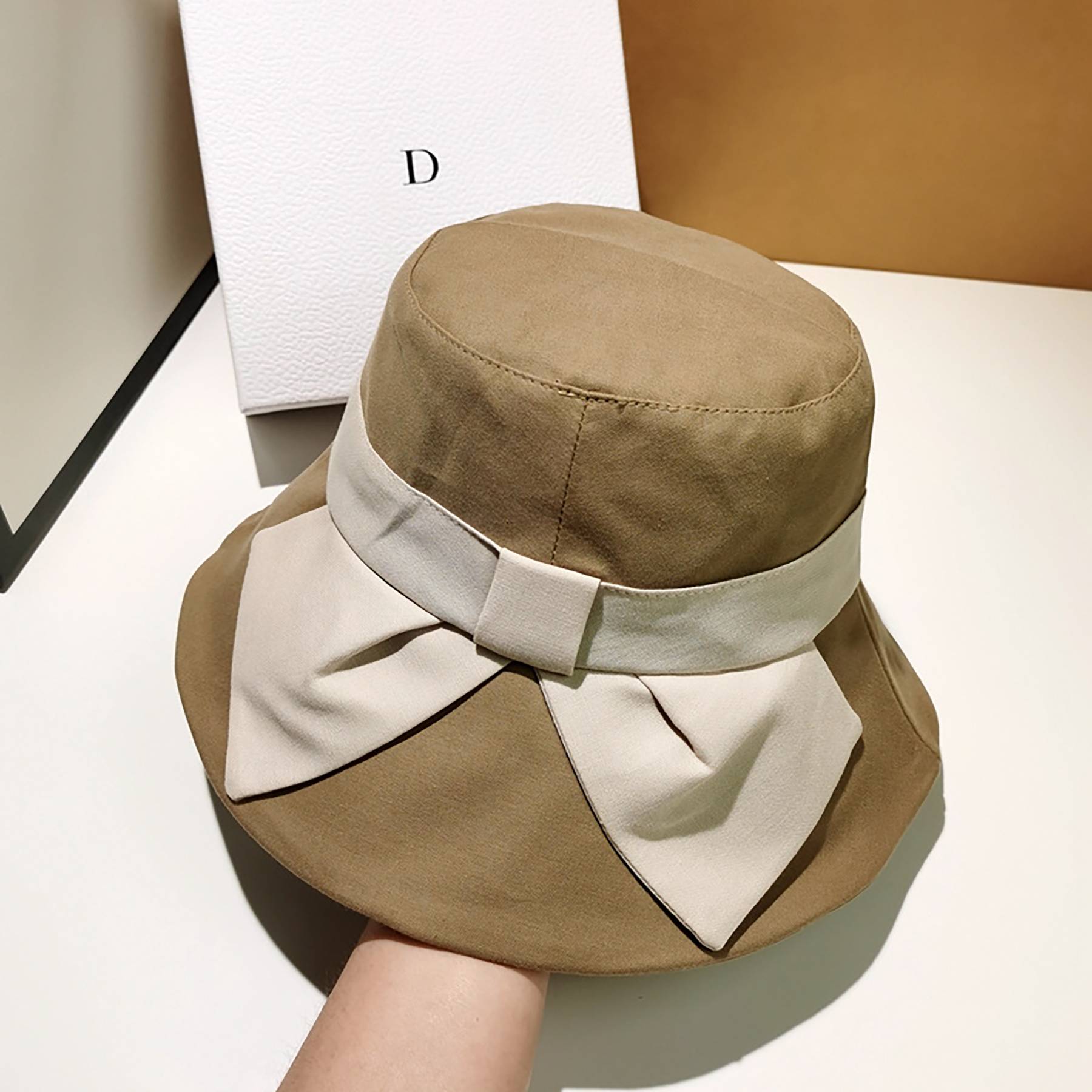 Bowknot Big Brim Fisherman Hat Women Summer 5