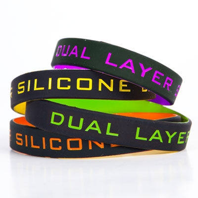 1/2" Rush Dual Layered Silicone Wristband 2