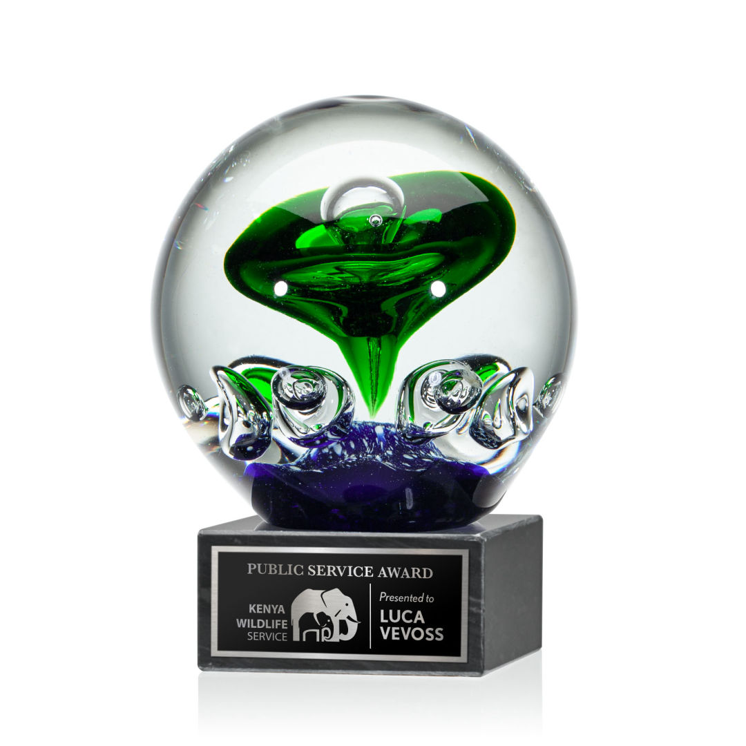 Aquarius Award on Square Marble Base 13