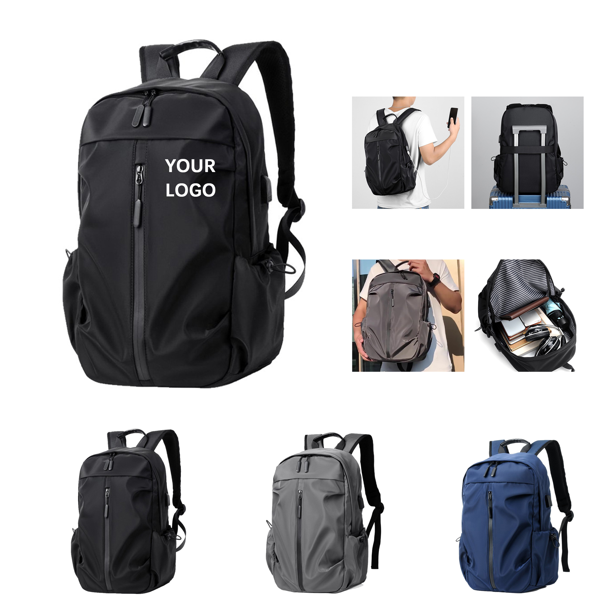 Waterproof Travel Daypack Nylon Shell 18" x 12" x 6" 1